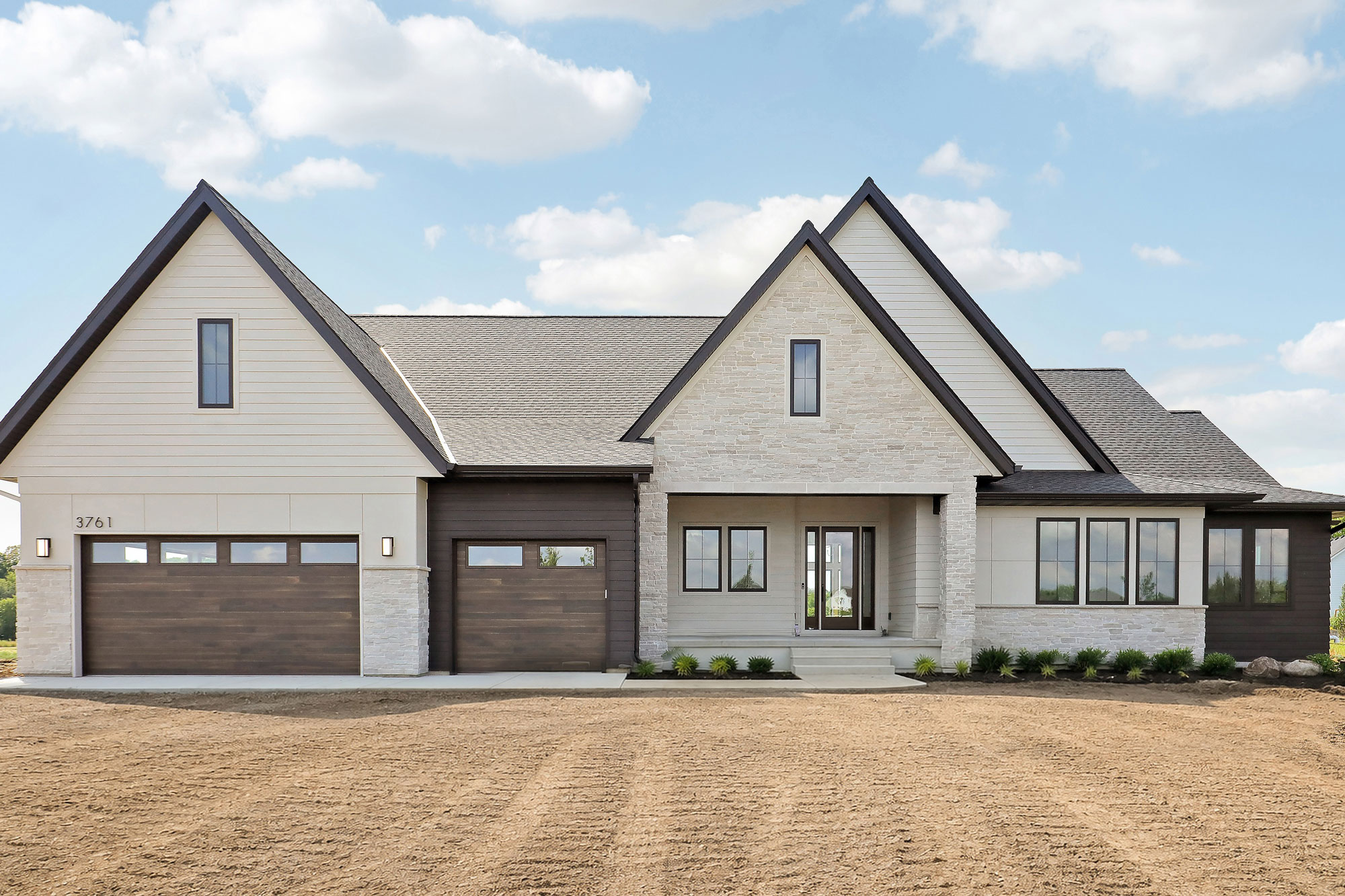 Front view of a newly constructed house. 3761 William Way